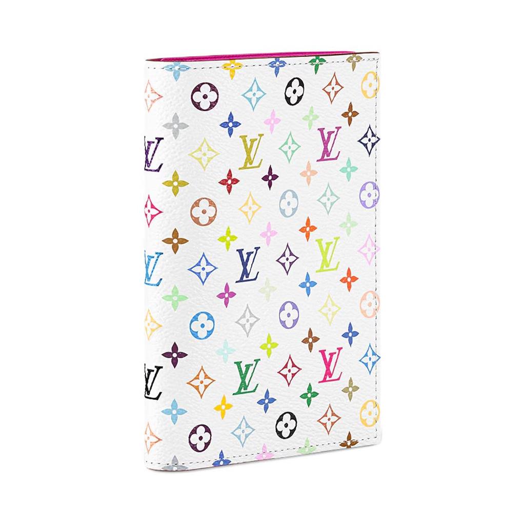 Louis Vuitton X Takashi Murakami Reisepasshülle Mehrfarbig/Weiß Monogramm-Canvas Herren Geldbörsen M14178