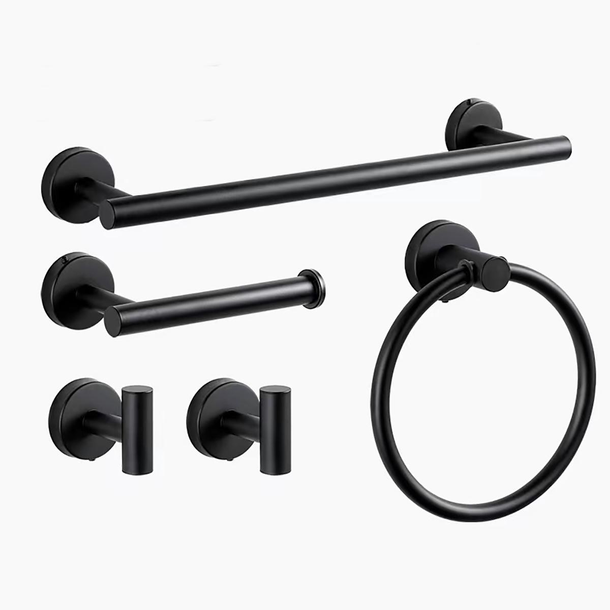 

Bathroom Towel Rack Set Towel Bar Toilet Paper Holder Towel Ring Robe Hook Stainless Steel Wall Mounted Bathroom Hardware Set