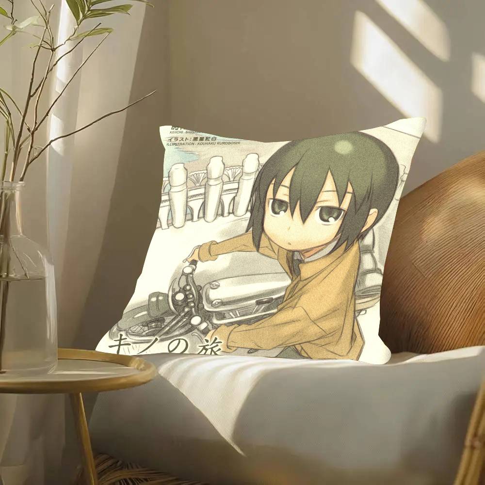 Anime Kino's J-Journey Pillow Case Fashion Square Pillowcase Bedroom Sofa Room Ins Decoration Leisure