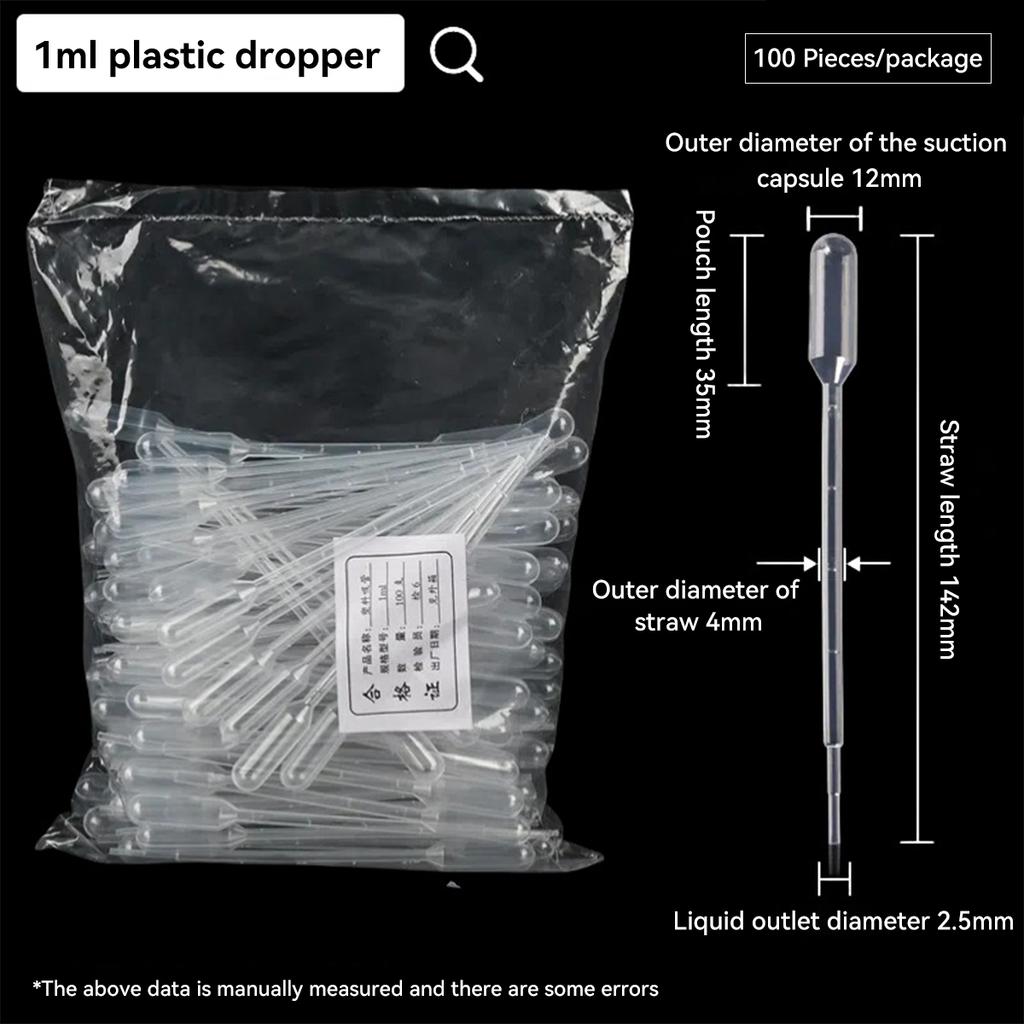 1ml 2ml 3ml 5ml 100Pcs/Lot Laboratory Pipette Plastic Disposable Graduated Container Liquid Dropper Equipment Straw Makeup Tools