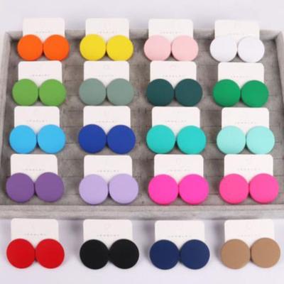 Brand New Colorful 60s Style Fashion Jewellery Simple And Versatile Acrylic Round Earrings Fashion Earrings