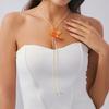 Simulation Flower Necklace Orchid Simulation Flower Earrings Sweet Clavicle Chain  Ladies