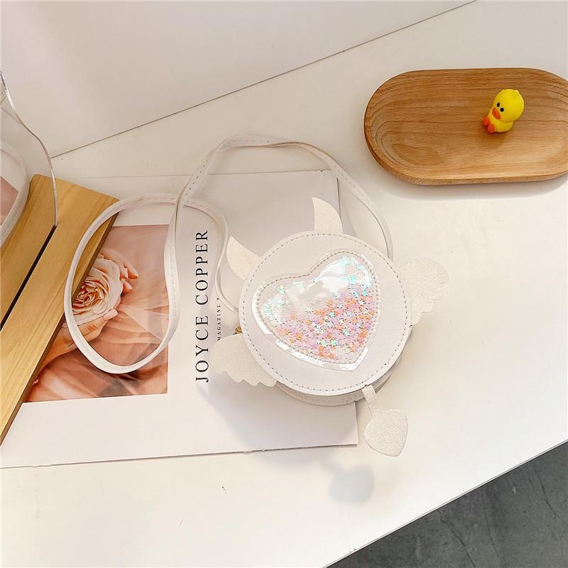 New Cute Cartoon Sequin Wings Kids Crossbody Bag Fashionable Princess Mini Purse