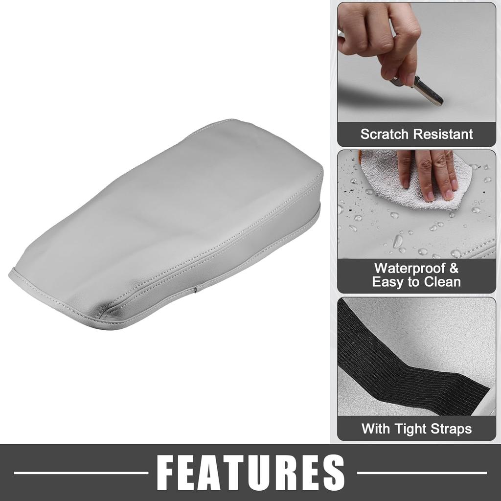 Car Center Console Pad Waterproof Armrest Seat Box Cover Protector for Lexus ES330 ES350 2005-2009 Gray