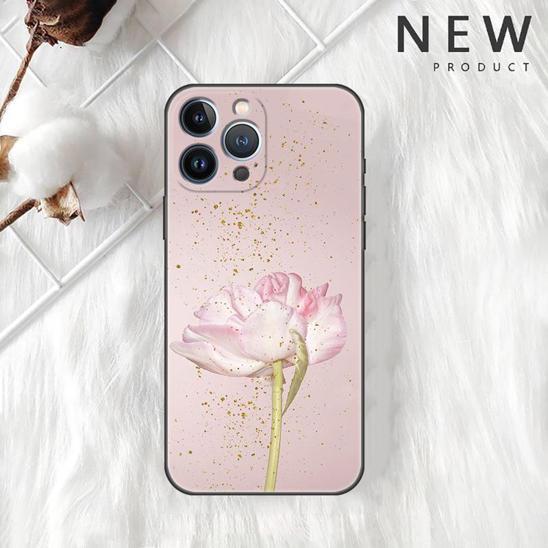 Luxury Gold Foil Art Case For Apple iPhone 11 15 13 14 Pro Max 12 Plus X 15Pro Black Silicone Phone Coque