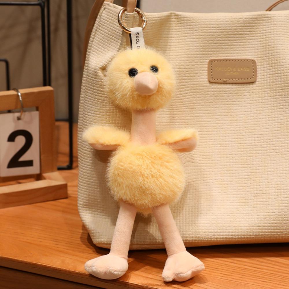 Furry Ostrich Plush Doll Pendant Cute Bird Plush Keychains Ostrich Plush Keychains Pendant Decor
