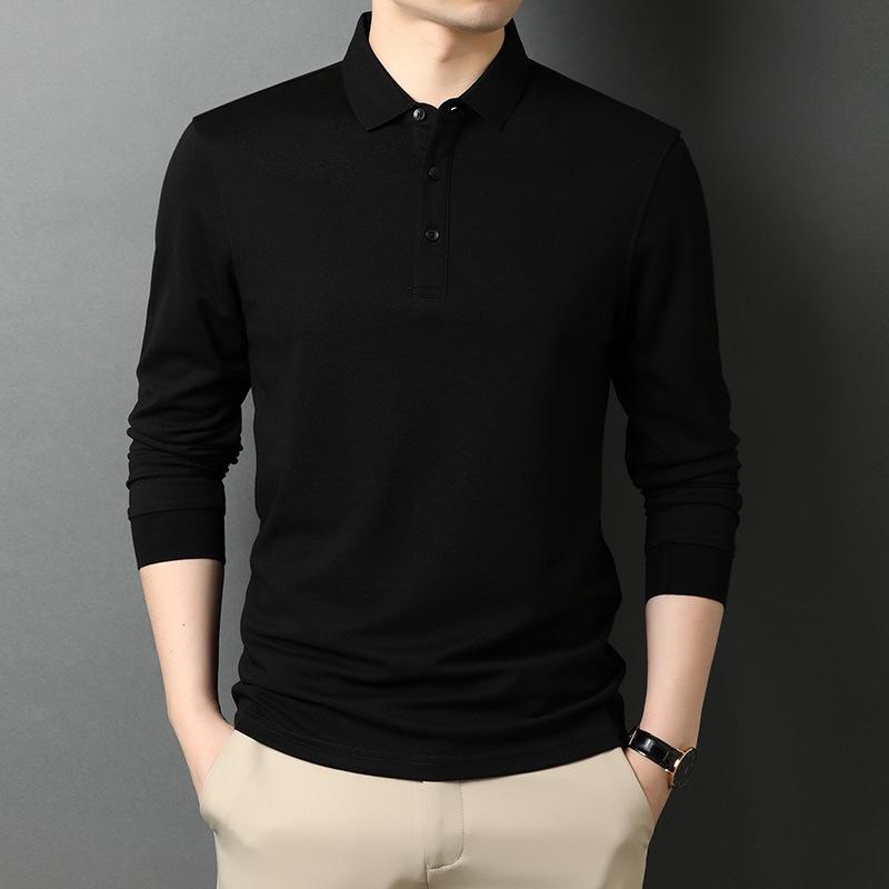 Men's Spring Autumn Long Sleeve Polo Shirts T-Shirts Tops Blouse Undershirts For Men Sweatshirts Office Formal Clothes