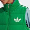 adidas Originals FW22 Velvet Vest Solid Logo Print Zipper Down Vest Women Vests Green IB2029