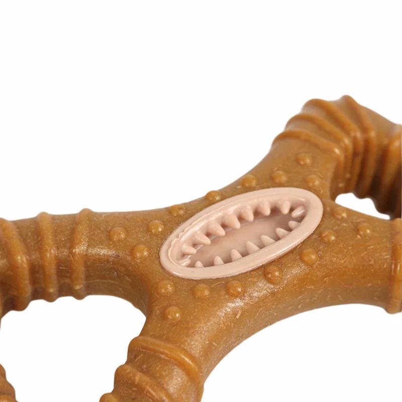 Indestructible 15CM Solid Beechwood Dog Chew Toy for Large Breeds Heavy Duty Chewing Dental Health Interactive Treat Hole Long