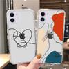 For iPhone 15 16 Pro Max Case For iPhone 11 13 14 Pro Max 13 12 Mini 7 8 XR XS X SE 3 Abstract Line Face Aesthetic Phone Cover