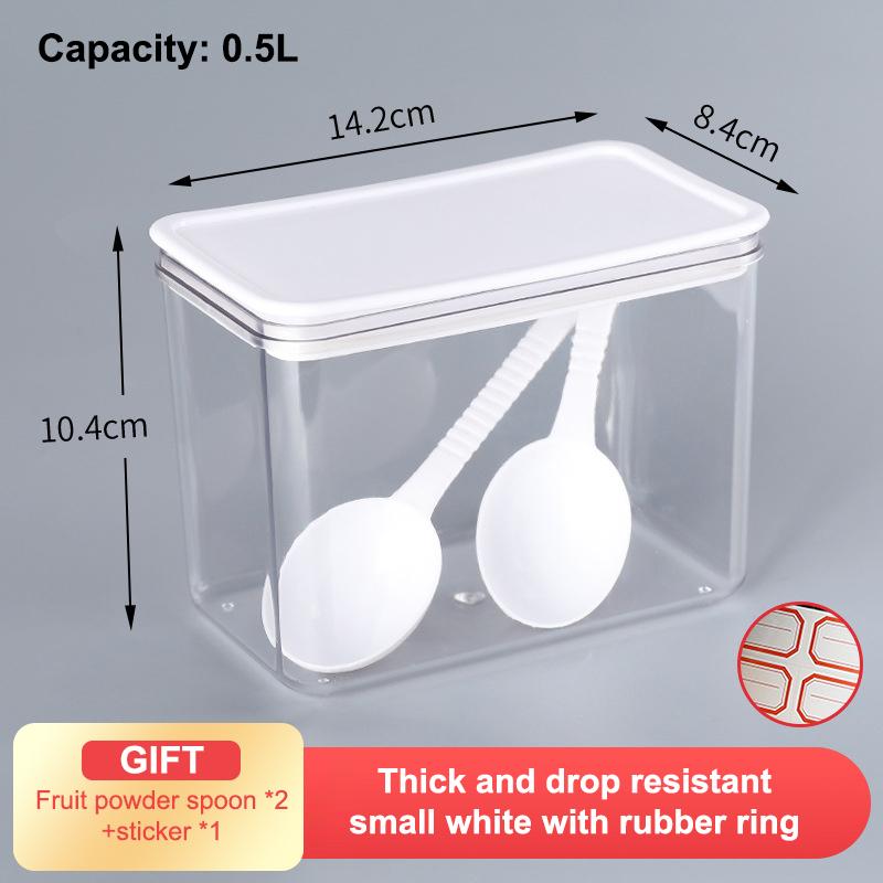 Airtight Food Storage Coffee Powder Container Witith Spoon For Milk Tea Shop Transparent Kitchen Organizer Spice Soybean Storage