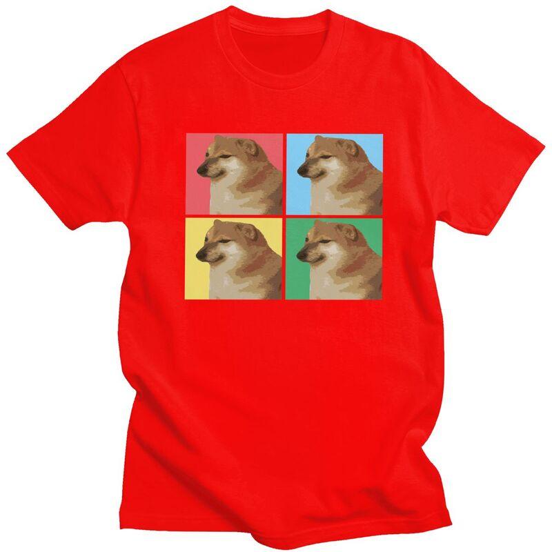 Custom Vaporwave Aesthetic Cheems T Shirts Men 100 Cotton Tees Shiba Inu Doge Meme Tshirt ShortSleeve Fashion Tshirt Clothing S