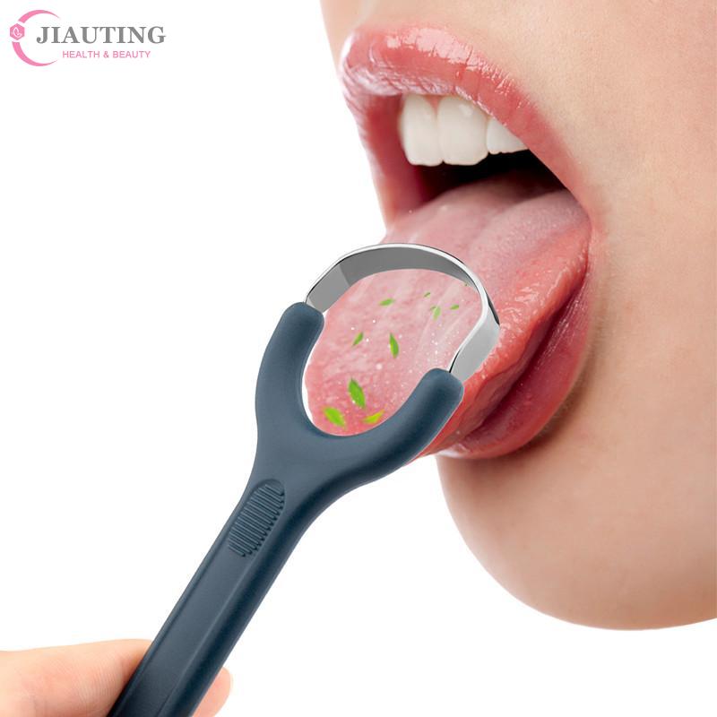 1Pcs Stainless Steel Tongue Scraper Fresh Breath Cleaning Coated Tongue Toothbrush Oral Hygiene Metal Scraper