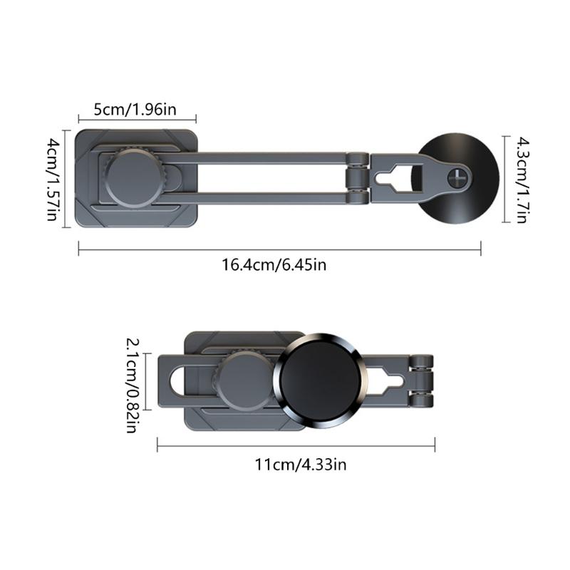 Heavy Duty Adhesive Car Phone Holder With 6 N50 Magnets Aluminum Alloy Construction 360 Rotation Universal Fit For Vehicle Trucks SUVs