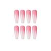 Gradient Pink Extra Long Ballet Wearable False Nail Art Stickers - Waterproof