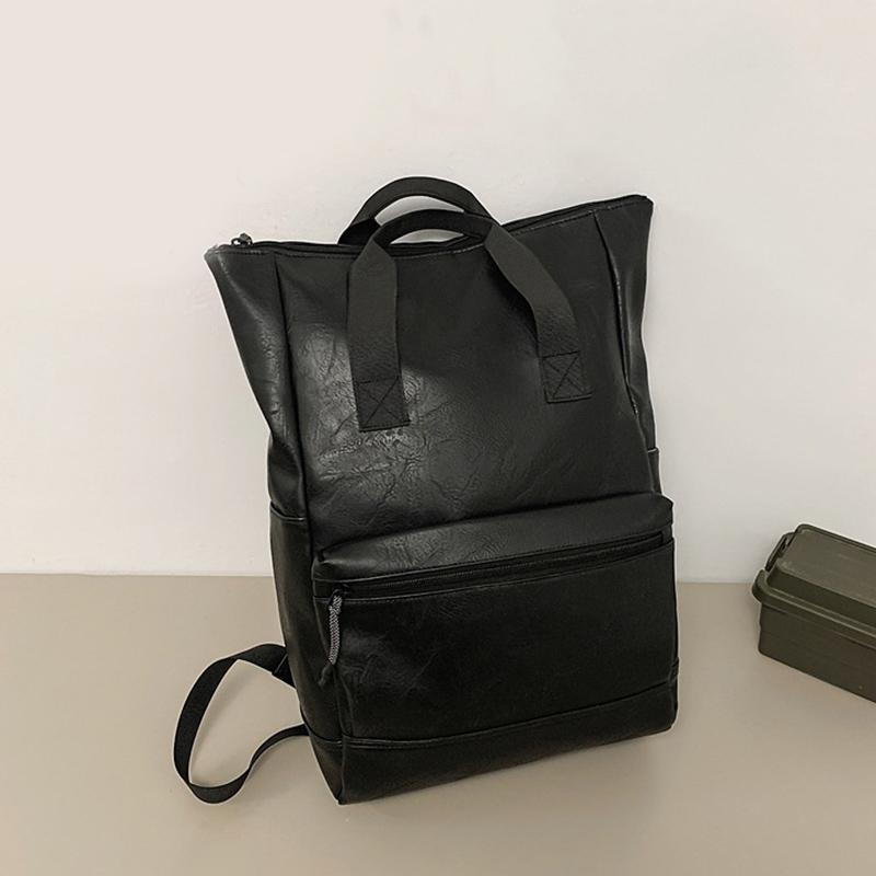 Kısa Mesafe Seyahati Yeni Sırt Çantası PU Deri Çok Yönlü Bilgisayar Çantası Büyük Kapasiteli İş Seyahat Çantası Retro Sırt Çantası