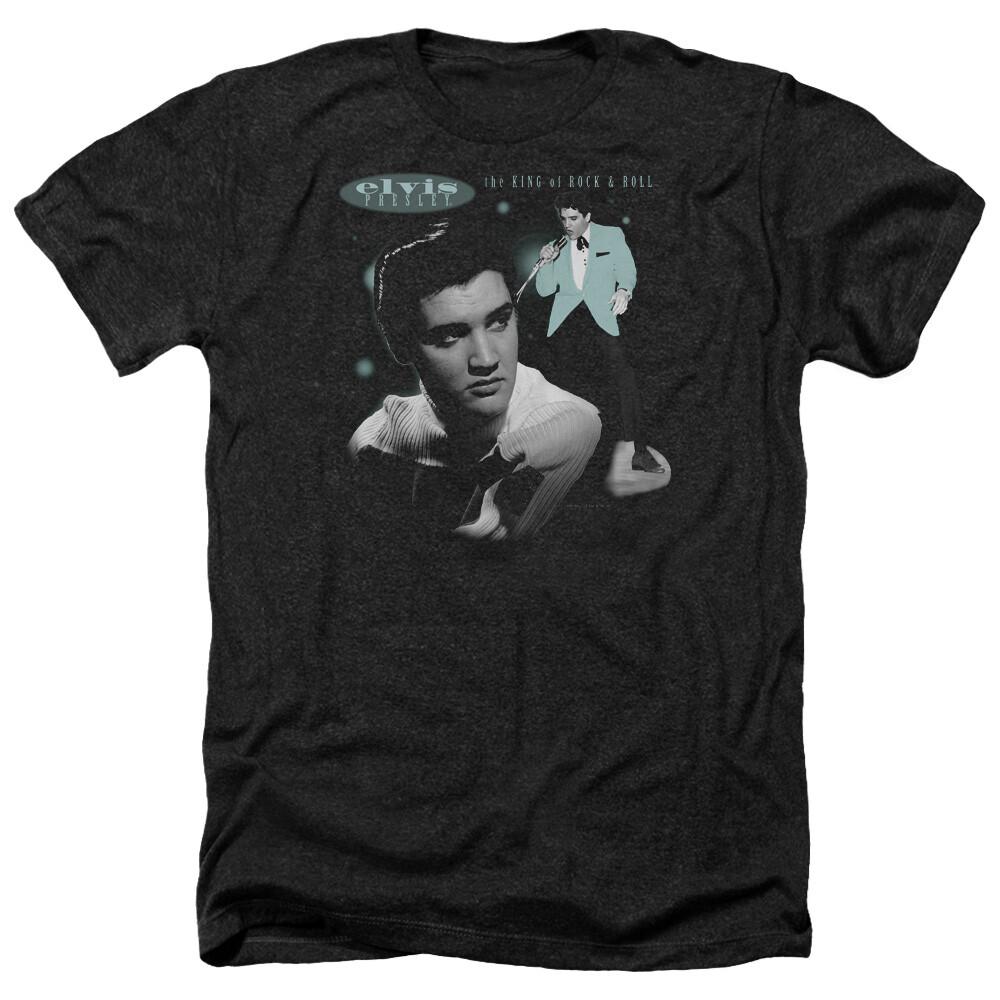 T-ShirtELVIS PRESLEY TEAL PORTRAIT Licensed Adult Men s Heather Band Tee Shirt SM-3XL XXXXL