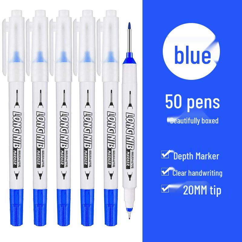 Long Tip Oil-Based Quick-Drying Marker Pen for Woodworking and Construction Deep Hole Marking