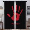 Set aus 2 blutigen Vorhängen Halloween-Dekoration Tüll Schlafzimmer-Jalousien Wohnzimmer-Trennvorhang Lichtblockierend Polyester Ideal Für