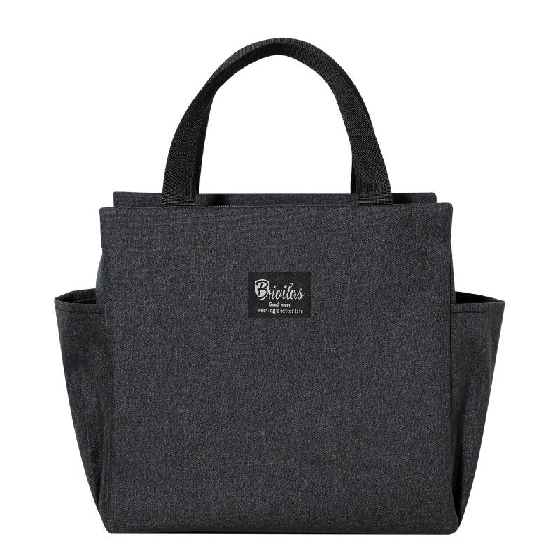 Popular Dual-Pocket Insulated Lunch Bag with Aluminum Foil: Handheld Bento and Picnic Bag with Ice Pack.