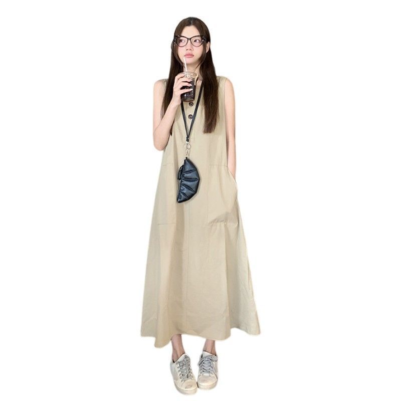 Sleeveless casual loose dress summer new women's clothing temperament thin fishing dating dress seaside vacation