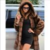 Women's Faux Mink Fur Coat Medium Long Hooded Coat Fur Plus Size Casual Winter Warm Loose