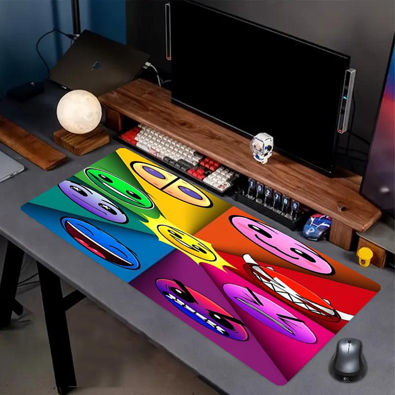 Geometry Dash Print Mouse Pad, Anti‑Slip Desktop Keyboard Mat, for PC Laptop Gaming Working Daily Use, Cool Festival Surprise Gift