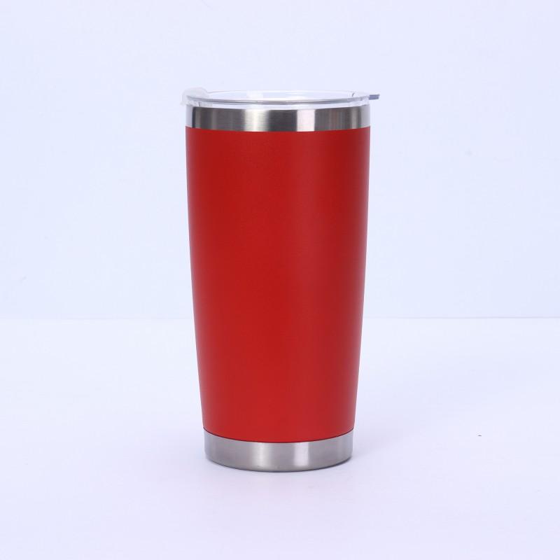 20oz Vacuum Insulated Stainless Steel Travel Mug Car Outdoor Use Leakproof Portable Thermos Cup With Plastic Lid