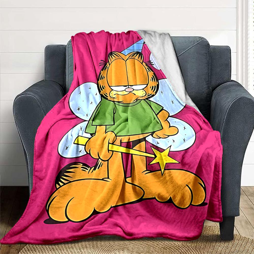 1Pc Garfield'S Hug Adventure Blanket For Couch Bed Plush Cozy Fuzzy Blanket Super Soft Warm Blankets For Fall And Winter 091873