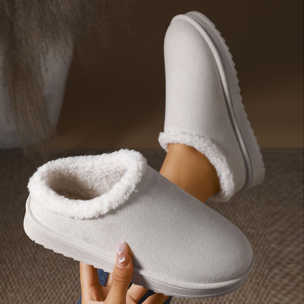 Damen Birkenstock Schneestiefel in weiter Weite, Plüschgefütterte Vintage Clogs, Niedrig geschnittene Winterstiefeletten für Damen