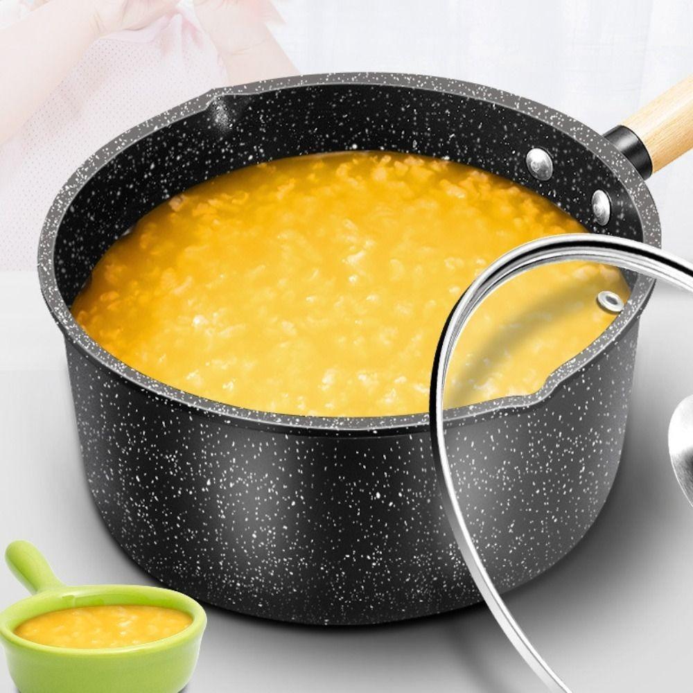 Wooden Handle Milk Pot Non-stick Soup Pot Stew Pot Noodles Pot  Dormitory