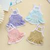 Pet Dress Mesh Breathable Cool Strap Skirt Solid Color Simple Cat And Dog Skirt
