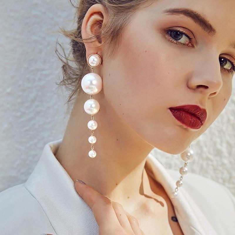 Fashion Zircon Long Earring For Women Cute Korean Crystal Rhinestone Chain Drop Earrings Bridal Wedding Party Zircon Gifts 2024
