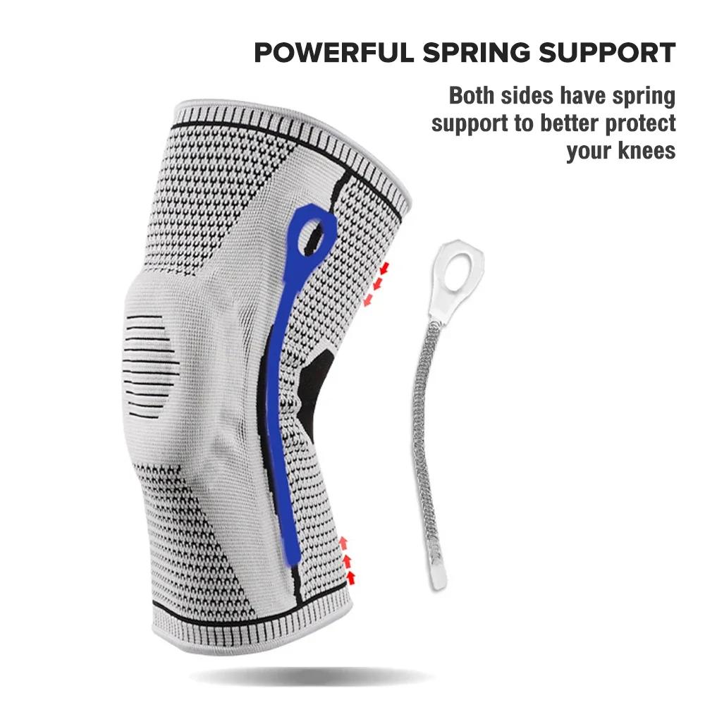 1 szt. Profesjonalne nakolanniki do kompresji stawów, ochraniacz wspierający nakolannik, silikonowa podkładka do sportu, nakolanniki sportowe, orteza sportowa