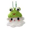 Halloween Crochet Ghost Ornament Cute Handmade Knitted Frog/Cat/Spider/Strawberry Ghost Hanging Decoration for Car Rearview Mirror Bag Charm