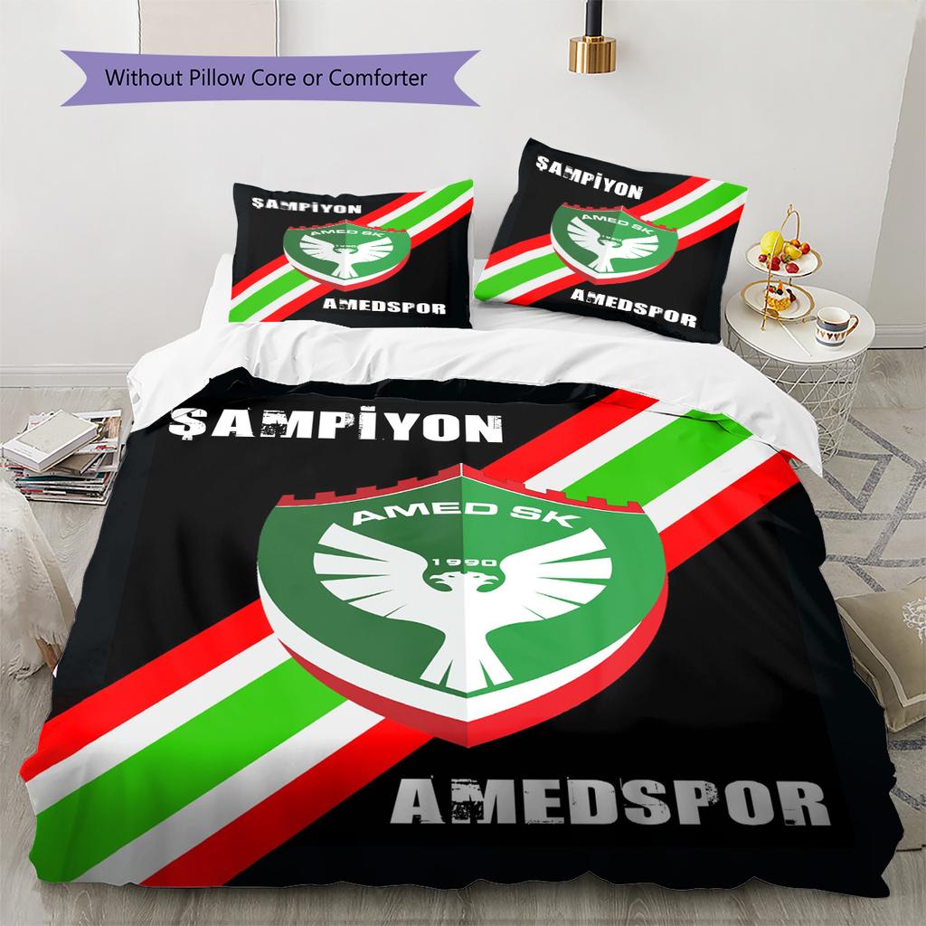 Amedspor Pattern Bedding Set Quilt Cover Pillowcase Home Decor Gift (1 * duvet cover + 2 * pillowcase, without core)