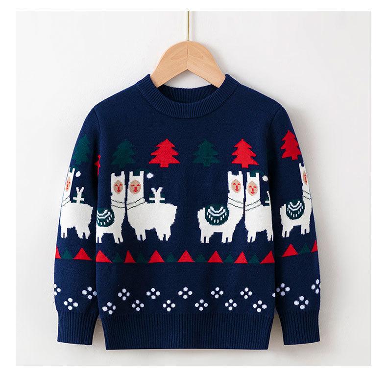 Christmas Boys Girls Sweater Party Pullover Cotton Clothes Kids Autumn Winter Knitwear Top