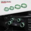 4x Air Conditioner Audio Volume Switch Knob Trim Ring For Ford F150 + Green