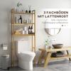 Bathroom shelf bath shelf toilet shelf, 3 shelves, water-resistant, 68 cm x 20 cm x 165 cm, natural