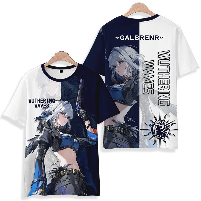 Games Wuthering Waves Galbrenr 3D Print T-Shirts Streetwear Men Fashion Oversized O-Neck Short Sleeved