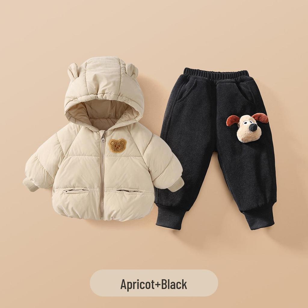 Jingqi Baumwoll-Sweathose mit Fleecefutter für Kinder: Warme Winterhosen für Jungen und Mädchen