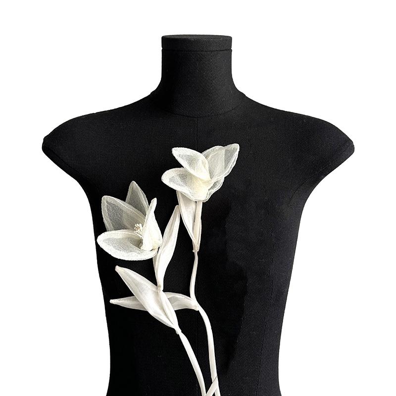 2 ks DIY Květ Magnólie Oblečení Nášivka Doplňky Svetr Šaty Dekorace Aplikace