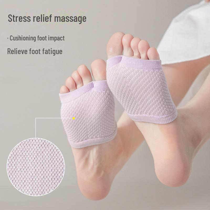 Women's Summer Non-Slip Split-Toe Half Palm Socks - Pure Cotton Invisible Boat Socks