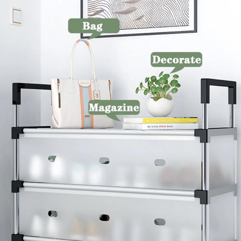 DIY Shoe Rack Save Space Bedroom High-capacity High Load-bearing Capacity Sturdy and Durable Modern Simplicity Metal Shoes Rack