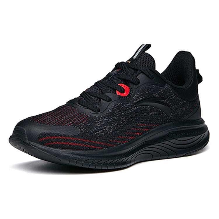 New Anta Breathable Low Top Running Shoes Men's Black Red 112135558S-4