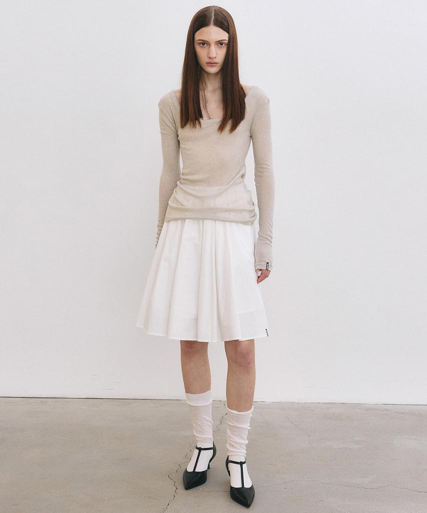 Nigaennikol Nicole Minimal Label Scoop Ls Top_Beige