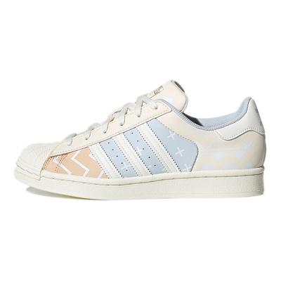 Originals Superstar Serie Leder Rutschfest Langlebig Leicht Niedrig geschnitten Skate-Schuhe Damen Sneaker Hellblau GW3310