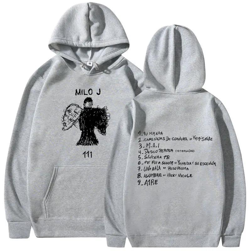 Milo J Hettegenser Album Merch Hettegenser Sportsklær Herre- og Dame Mote Hip Hop Retro Langermet Hettegenser Street