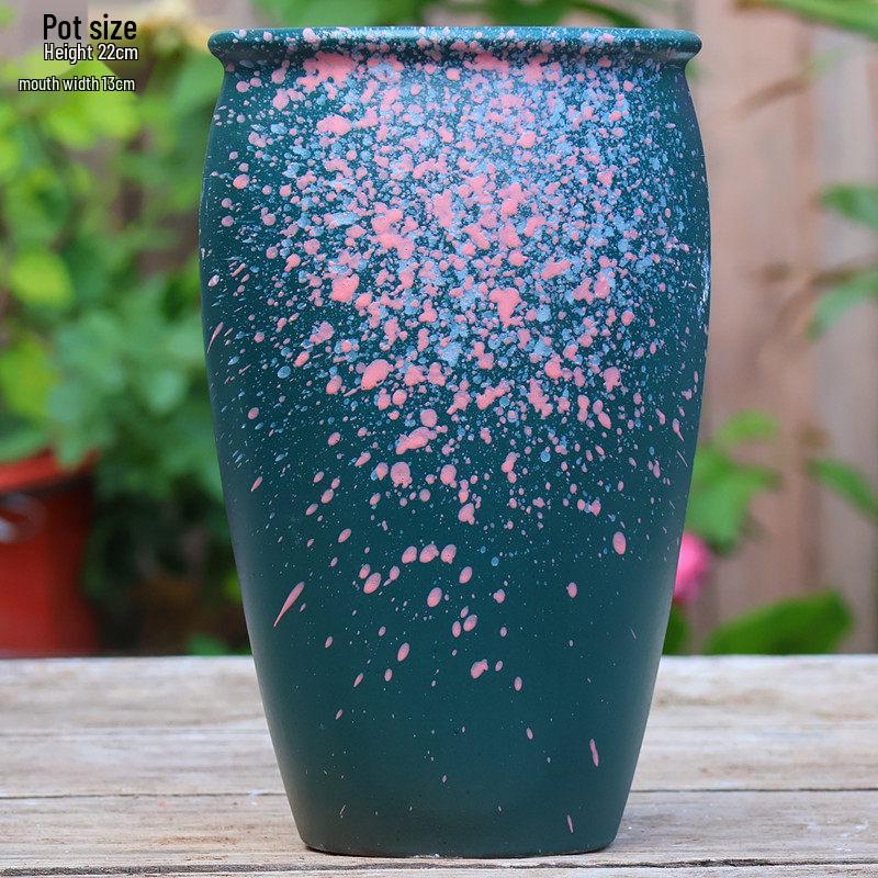 Handmade Coarse Ceramic Succulent Planter, Orchid Breathable Zisha Pot, Old Tree Design, Tall Rose Pot.