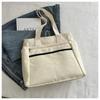 Large Capacity Canvas Tote Bag Street Style Shoulder Bag Chic College Student Commuter Crossbody Purse